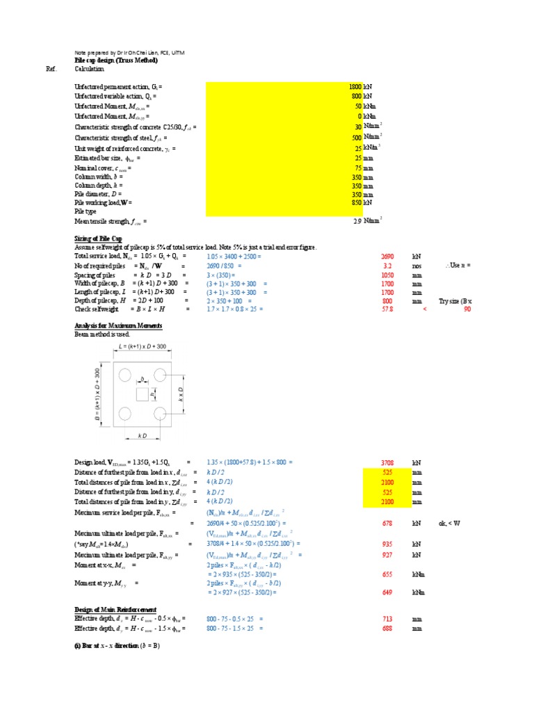 Pile Cap Design | PDF | Deep Foundation | Reinforced Concrete