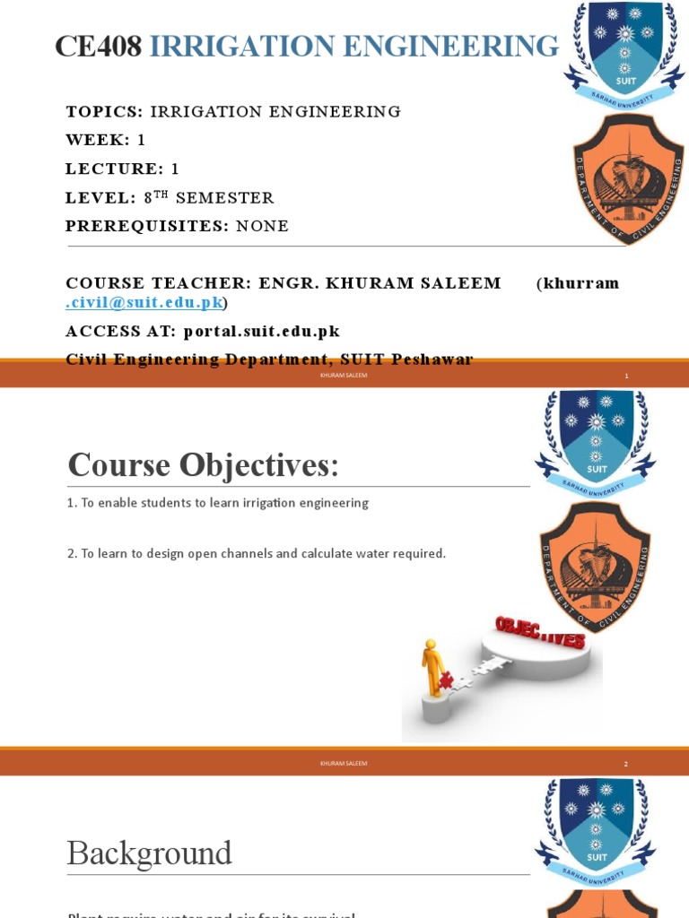 Introduction to Irrigation Engineering Types of Irrigation and their