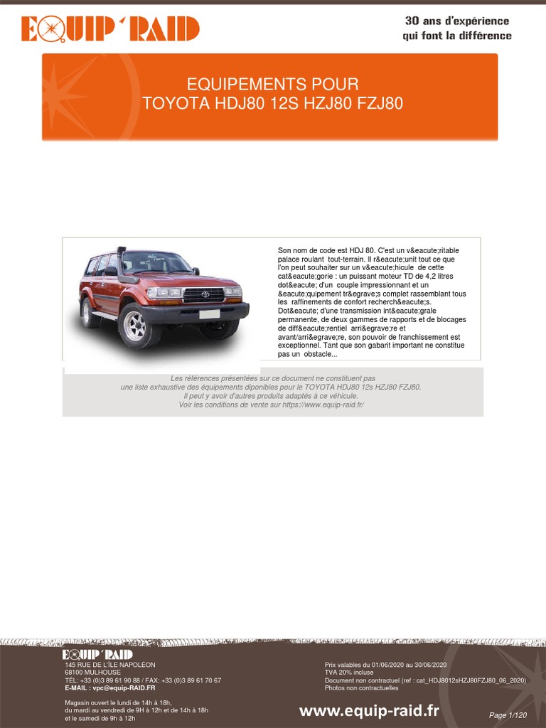 Manuel Toyota Land Cruiser Kzj 90 Pdf Cat hdj80 12s hzj80 fzj80 06 2020 PDF | PDF | Piston | Taxe sur la valeur  ajoutée