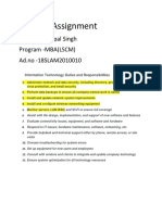 Assignment: Name-Mohitpal Singh Program - MBA (LSCM) Ad - No - 18SLAM2010010