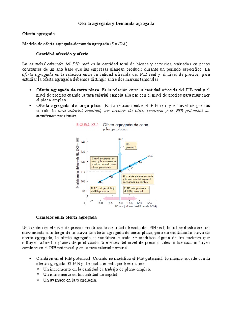 Oferta y Demanda Agregada en Macroeconomía | PDF | Oferta (economía ...