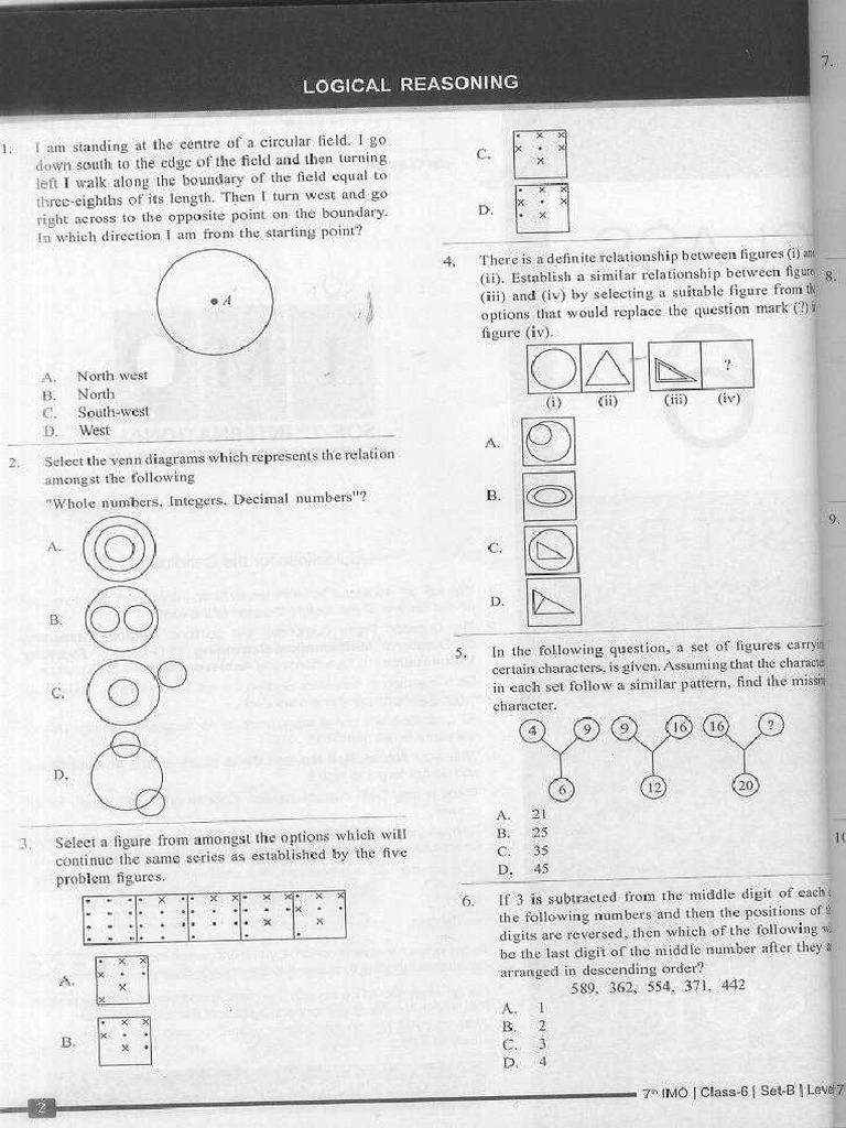 Class 6 IMO 2013 Set B PDF | PDF