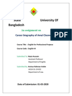 Career biography of Amal Clooney at State University of Bangladesh