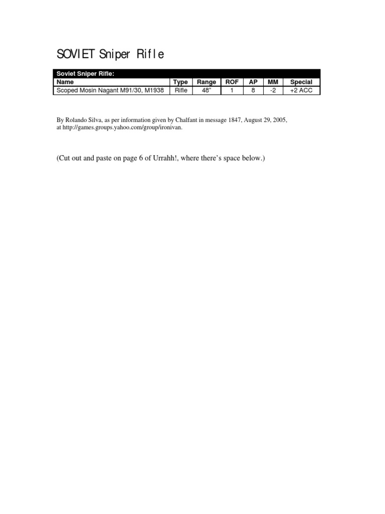 Soviet Sniper Rifle PDF | PDF