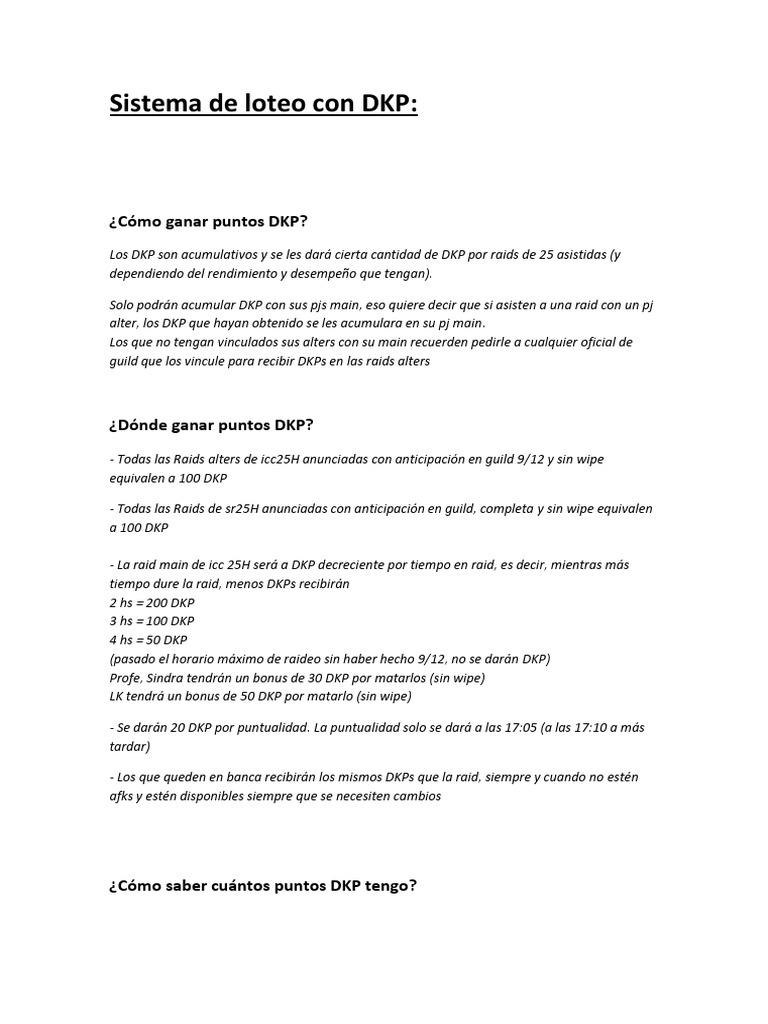 Sistema de Puntos DKP en Raids | PDF | Ocio | Deportes
