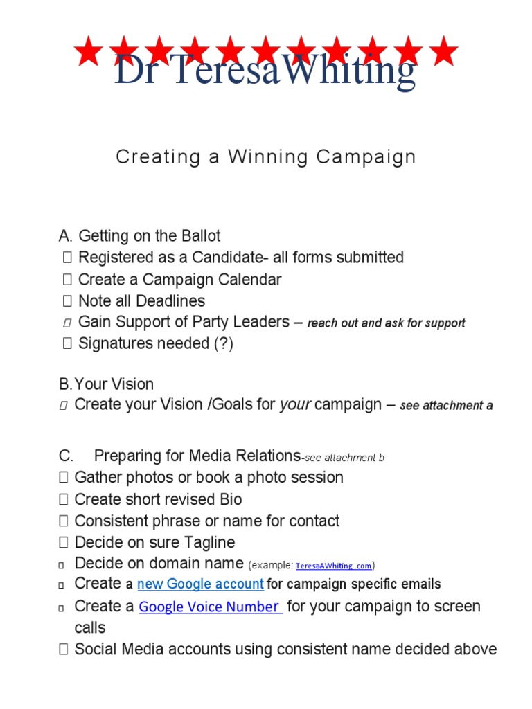 DrWhiting - Creating A Winning Campaign | PDF | Fundraising | Social Media