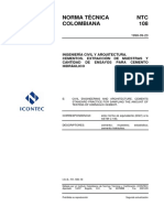 NTC 108 Extraccion de muestras y ensayos de cemento hidraulico