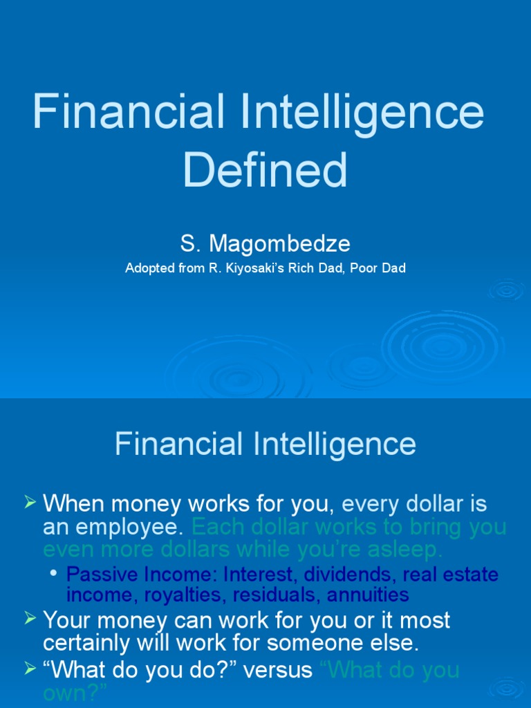 Understanding Financial Intelligence Basics | PDF | Rich Dad | Expense