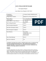 Investigation Report Internal Affairs Case Number S 2017-0013