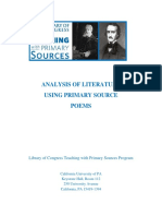 Analysis of Literature Using Primary Source Poems: Library of Congress Teaching With Primary Sources Program