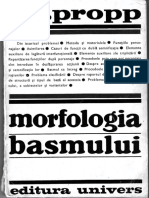 Morfologia Basmului, V.I.Propp, Ed. Univers, 1970
