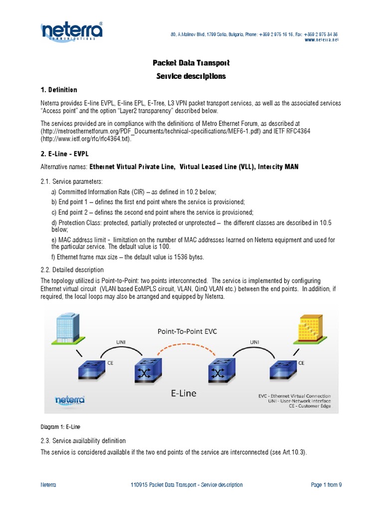 Neterra Packet Data Transport Services | PDF | Ethernet | Virtual ...