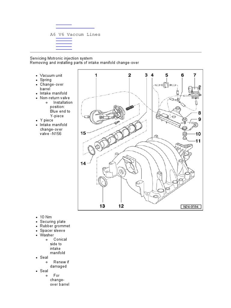 Audi A6 Vacuum Lines Pipes PDF Fuel Injection Valve
