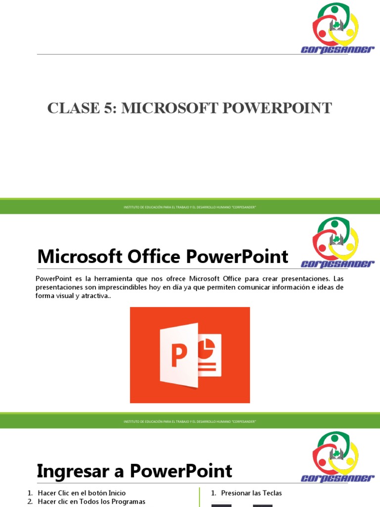 CLASE 5. MANEJO BASICO DE LAS TICS PowerPoint | PDF | Microsoft ...