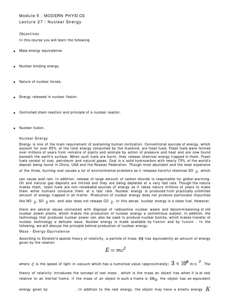 Nuclear Energy Fundamentals | PDF | Nuclear Fission | Nuclear Fusion