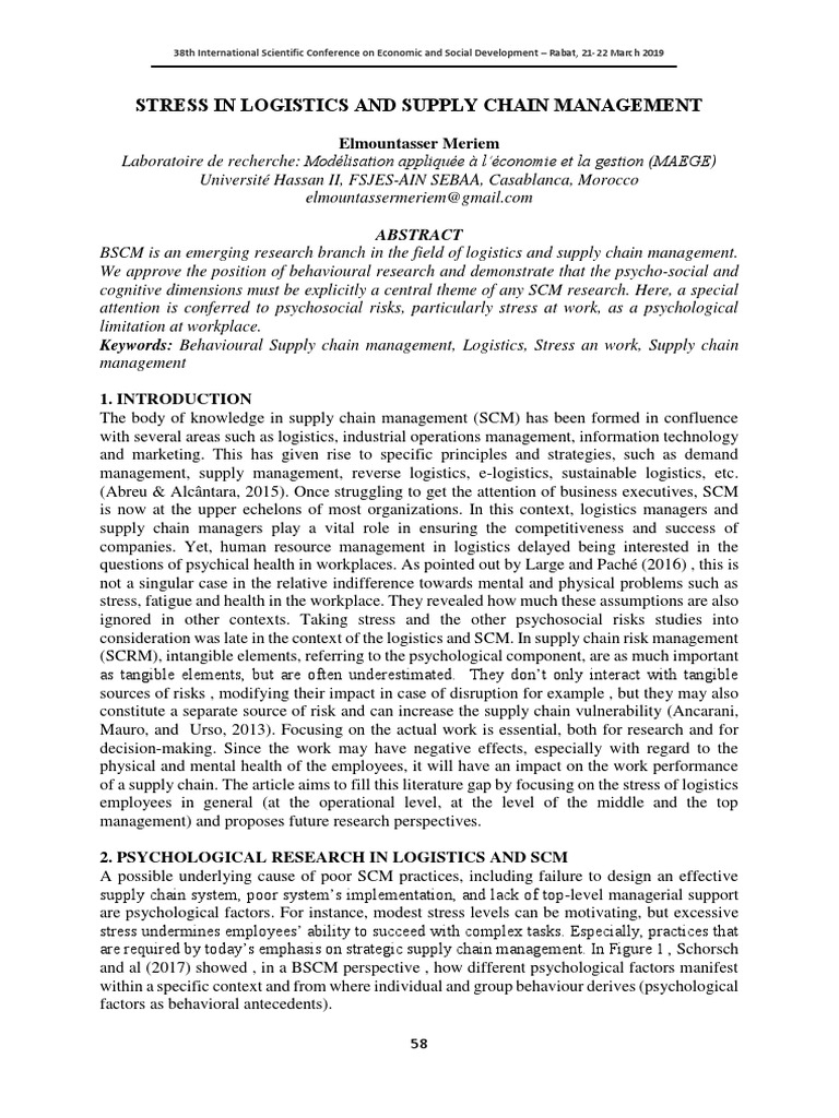 Stress in Logistics and Supply Chains | PDF | Supply Chain Management ...