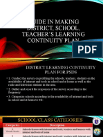 Guide in Making District, School, Teacher'S Learning Continuity Plan