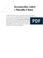 Datos desconocidos sobre la Gran Muralla China