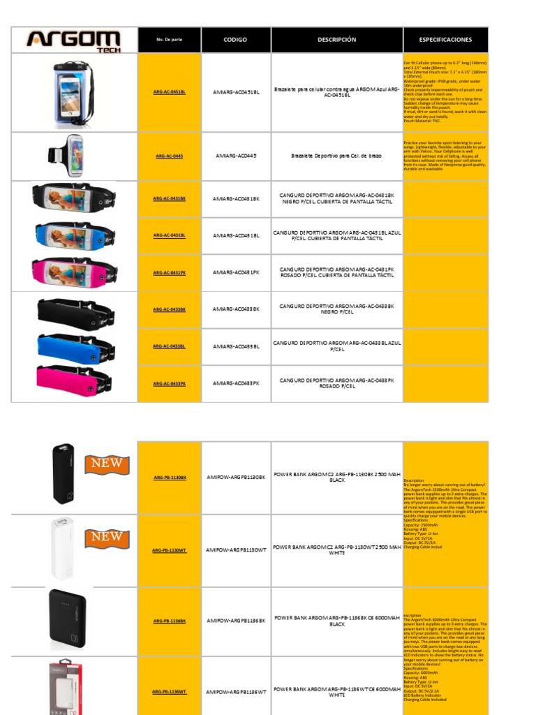 Codigo Descripcion Especificaciones No De Parte Battery Charger Usb