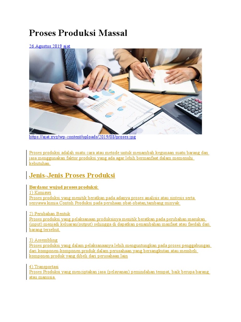 Proses Produksi Massal