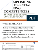 As Part of Learning Continuity Plan