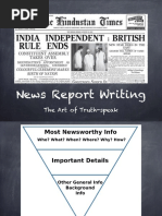 Newspaper Report Writing Structure | PDF