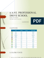 E.S.P.E. Professional Drive School: Name: Hugo Morán Teacher: Gladys Lasluisa