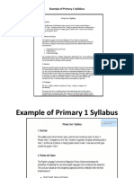 Example of Primary 1 Syllabus