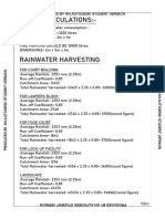 Water calculations and rainwater harvesting