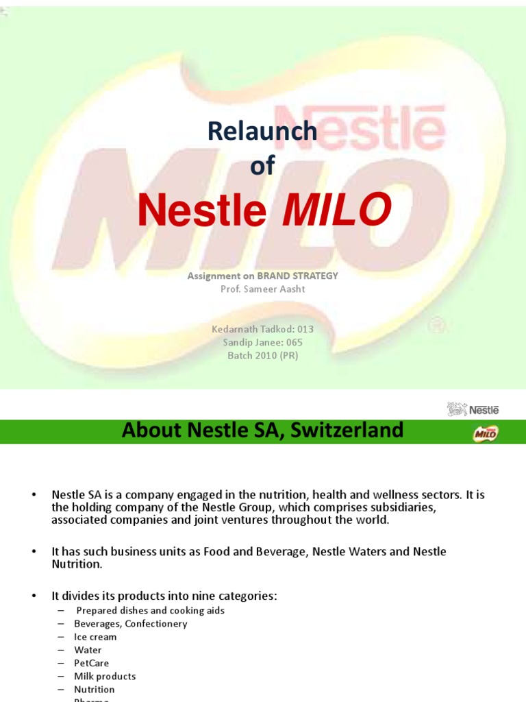 Relaunch Of: Nestle MILO | PDF | Nestlé | Business
