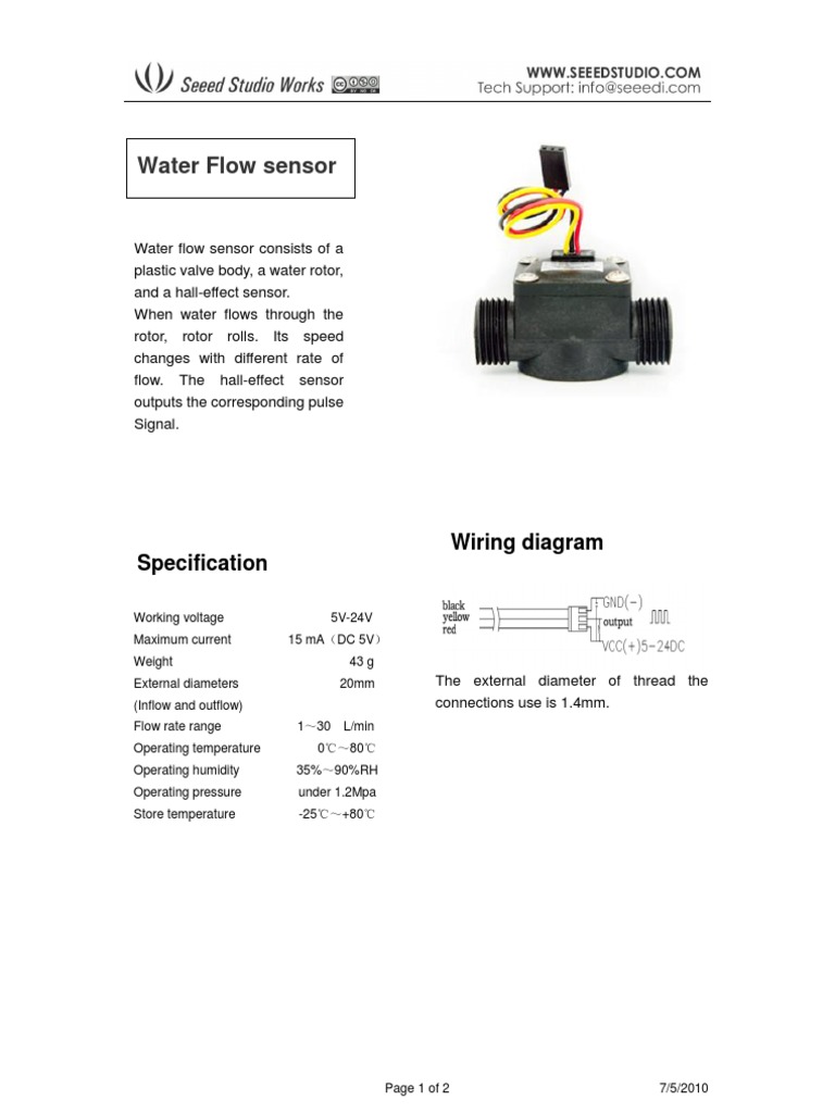 Calibration Factor In Hall Effect Water Flow Sensor Project