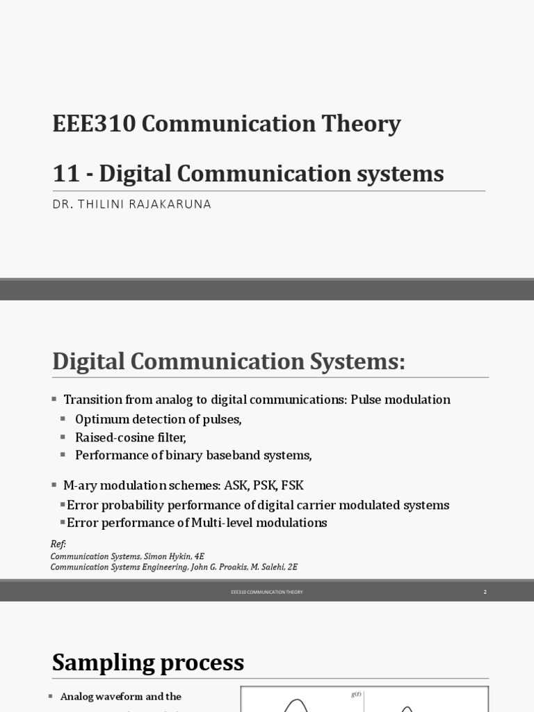 Digital Communication Systems Overview | PDF | Modulation | Sampling ...
