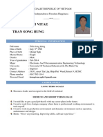 Curriculum Vitae Tran Song Hung: Socialist Republic of Vietnam Independence-Freedom-Happiness