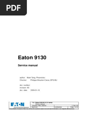 Eaton 9130 HV & LV Series Service Manual Checked PMC 2009-01 Rev.