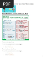 B1 Grammar Lessons and Exercises: Present Simple Vs Present Continuous - Form