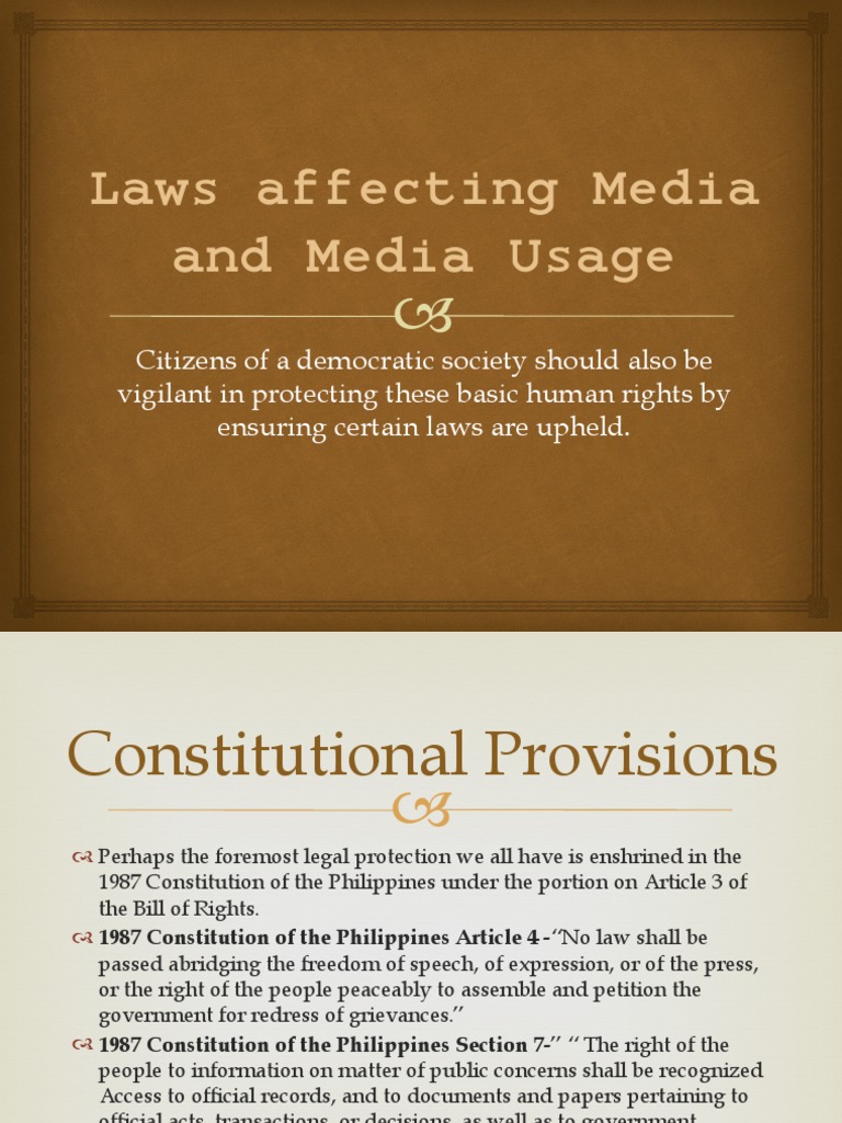 Media Laws and Rights in the Philippines | PDF | Copyright Infringement ...