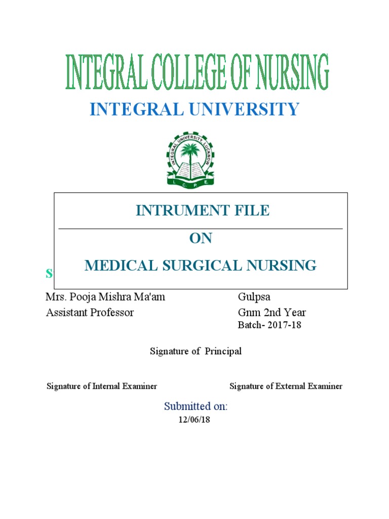 Medical Surgical Nursing Instrument File | PDF