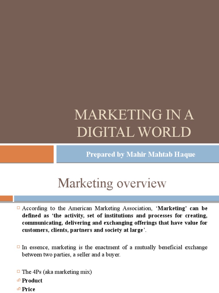 Marketing in A Digital World | PDF | Retail | Pricing