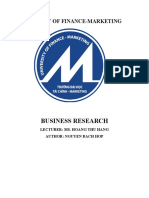 Business Research: University of Finance-Marketing