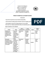 Project Workplan and Budget Matrix: Mapagong Elementary School