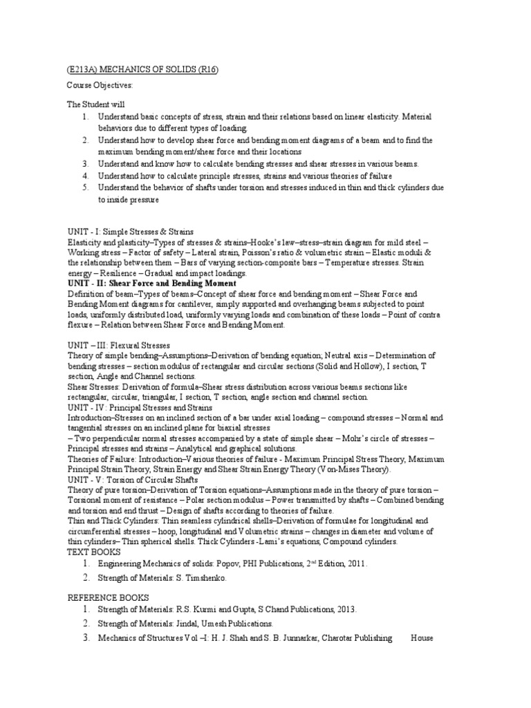 UNIT - II: Shear Force and Bending Moment | PDF | Bending | Beam (Structure)