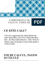 Componenta de calcul tabelar