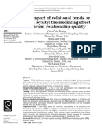 The Impact of Relational Bonds On Brand Loyalty: The Mediating Effect of Brand Relationship Quality