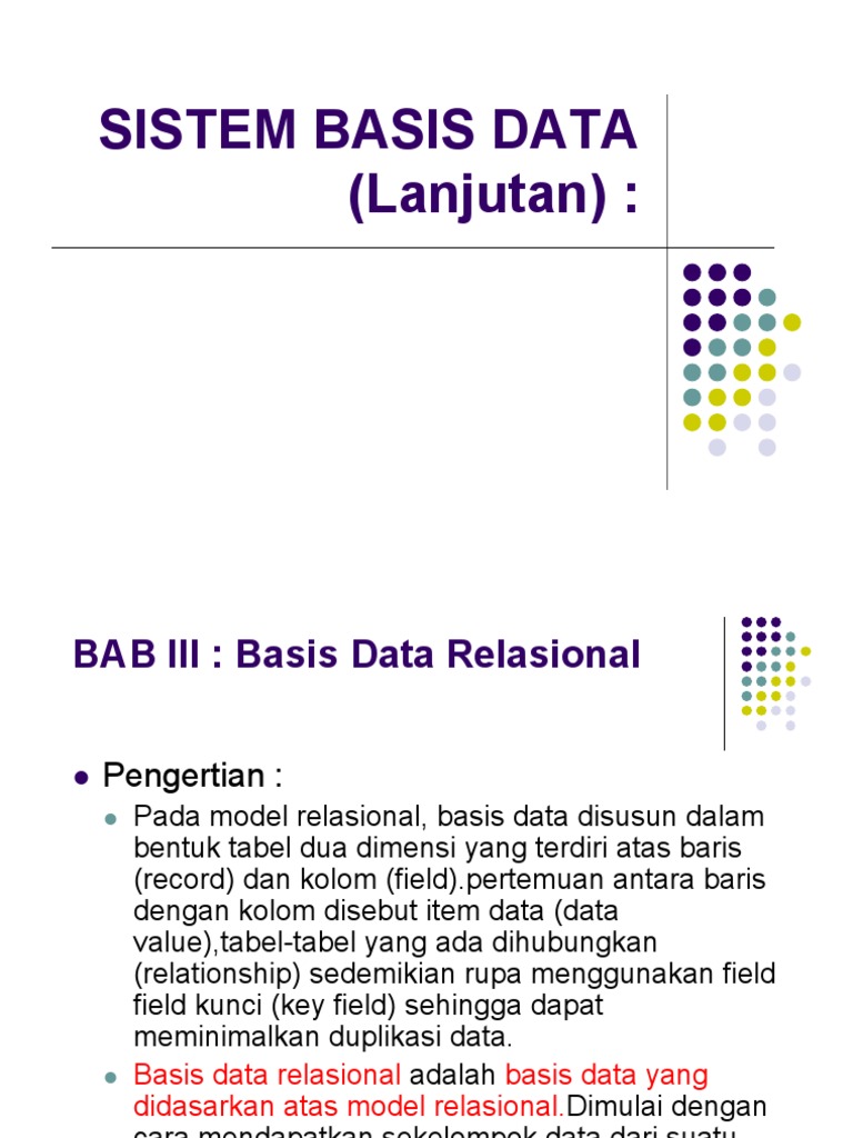 Basis Data Lanjut PDF | PDF