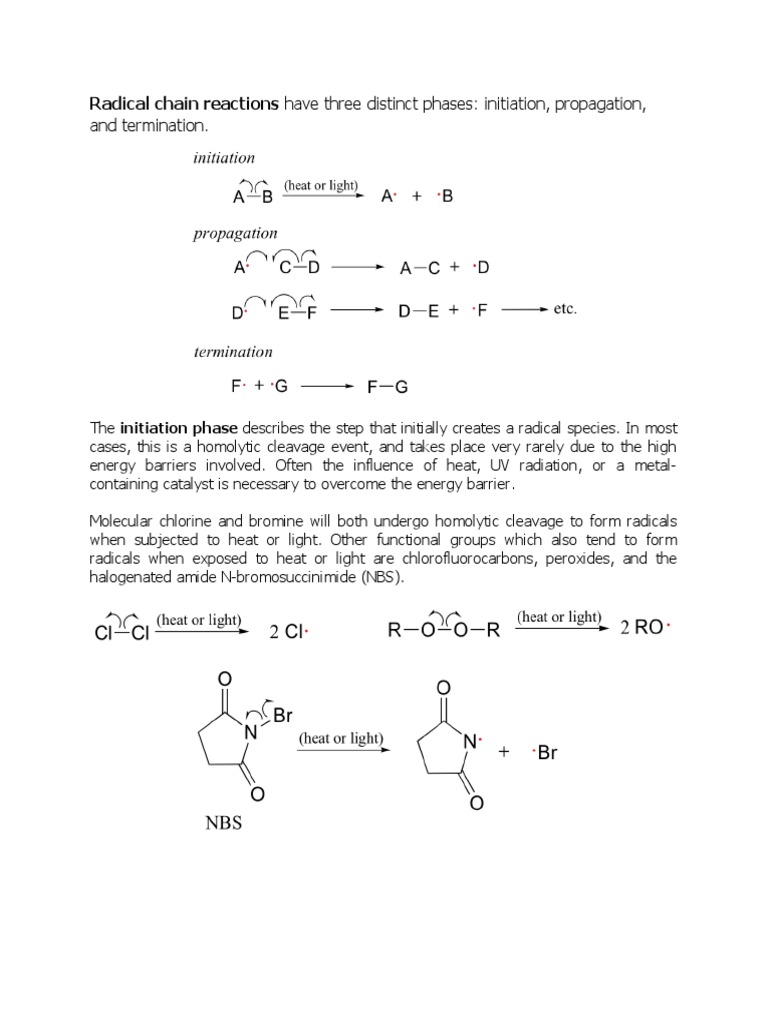 The Three Phases of Radical Chain Reactions | PDF