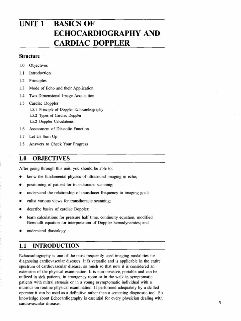 Echocardiography and Cardiac Doppler Basics | PDF | Echocardiography ...