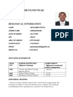 Curriculum Vitae: Biological Information