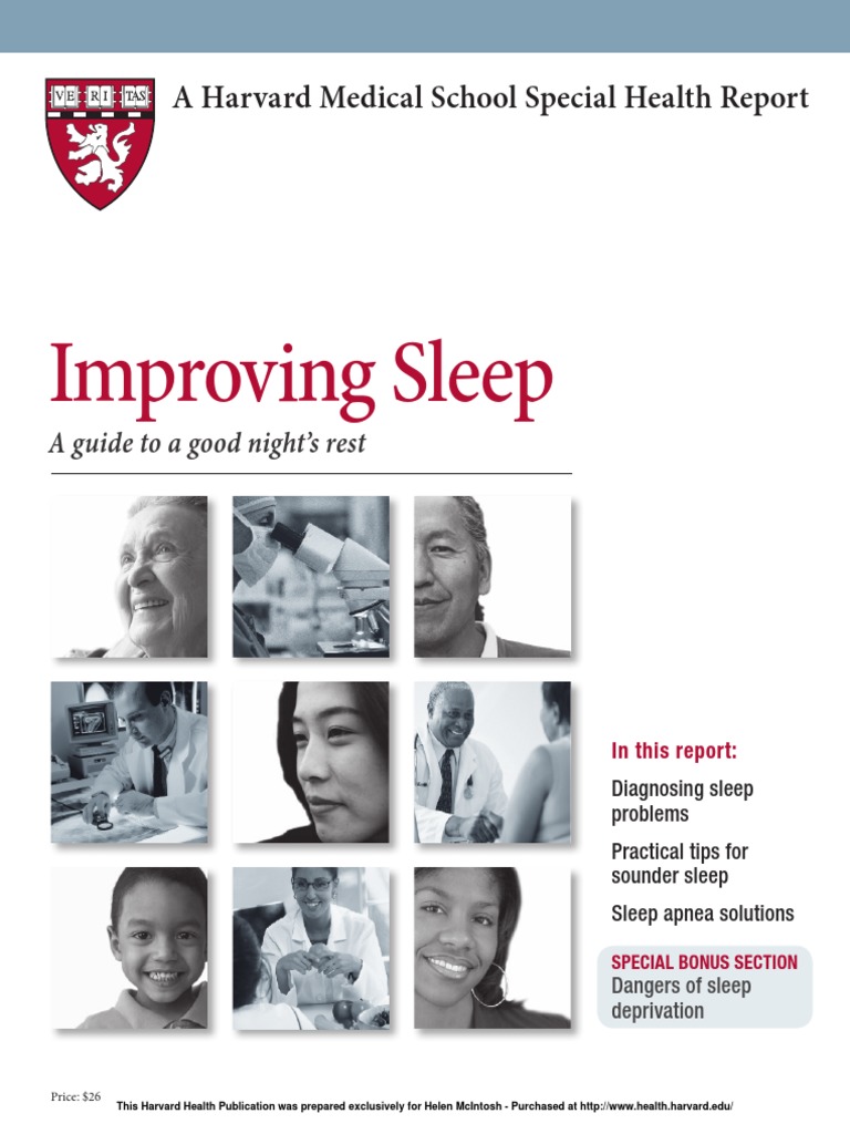 HARVARD MEDICAL Improving Sleep A Guide To A Good Nights Rest PDF | PDF ...