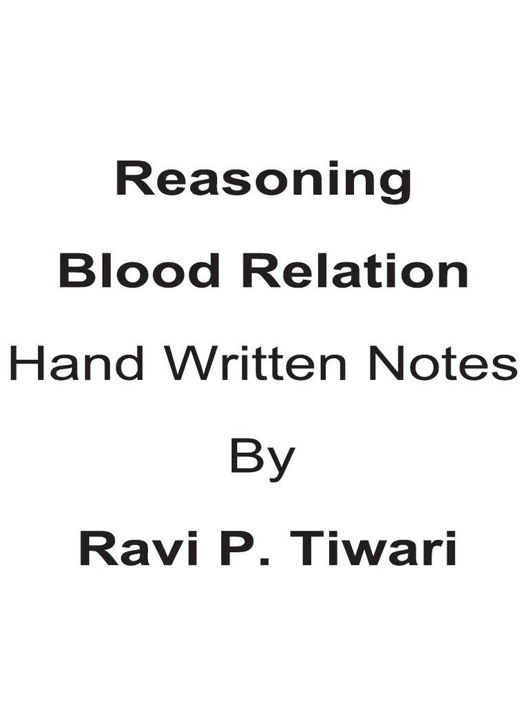 Blood Relation HandWritten Notes PDF