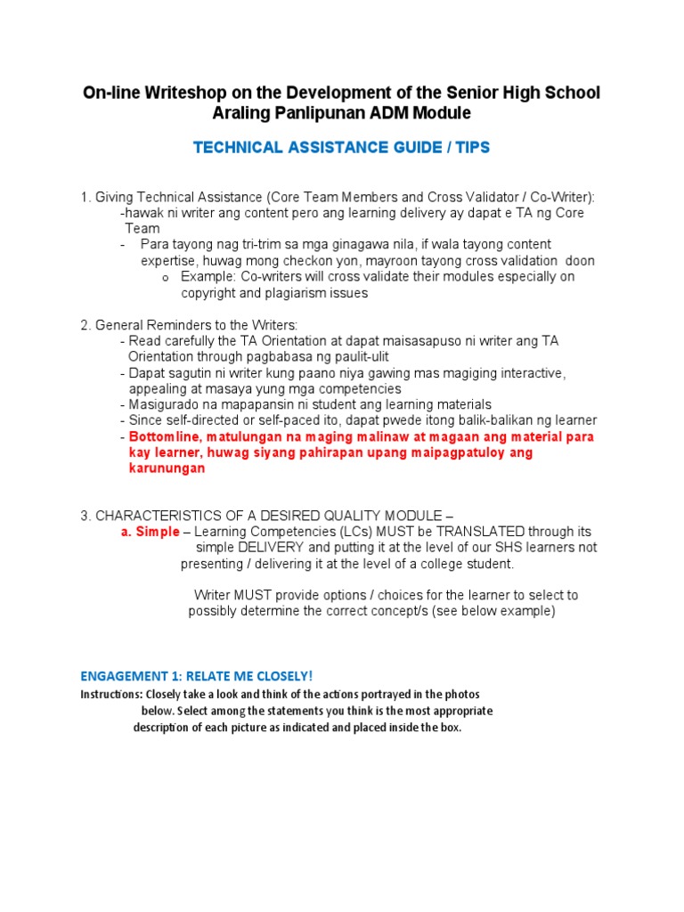 Tips To Write A Module Teachnical Assistance | PDF | Thought | Learning